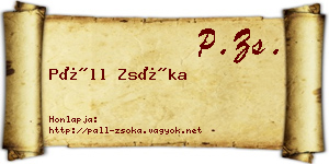 Páll Zsóka névjegykártya